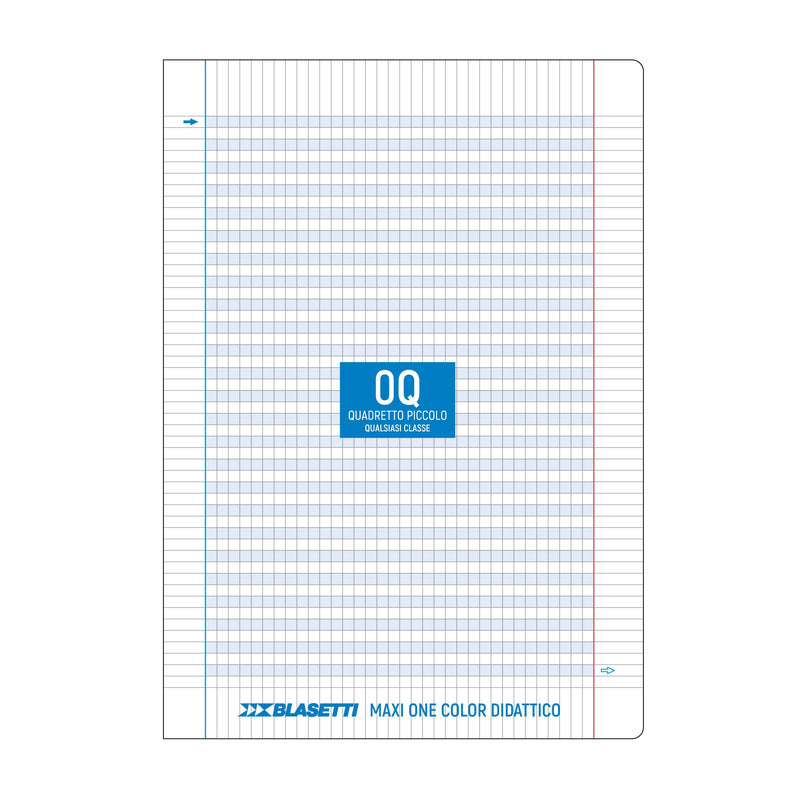 Quaderno Maxi Didattico 100 gr / 18 Fogli / Rigatura Speciale a Quadretti 5 mm con Margine