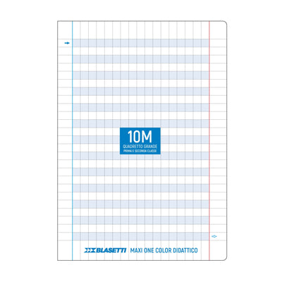 Quaderno Maxi Didattico 100 gr / 18 Fogli / Rigatura Speciale a Quadretti 10 mm