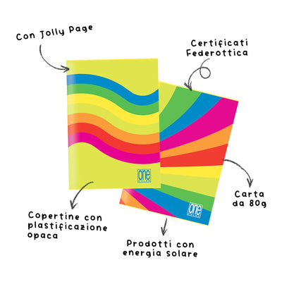 Quaderno Maxi One Color Fantafluo 80 gr / 20 Fogli / 1 Rigo