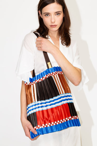 Tote Bag Plissettata Multitudes in Raso Maddalena