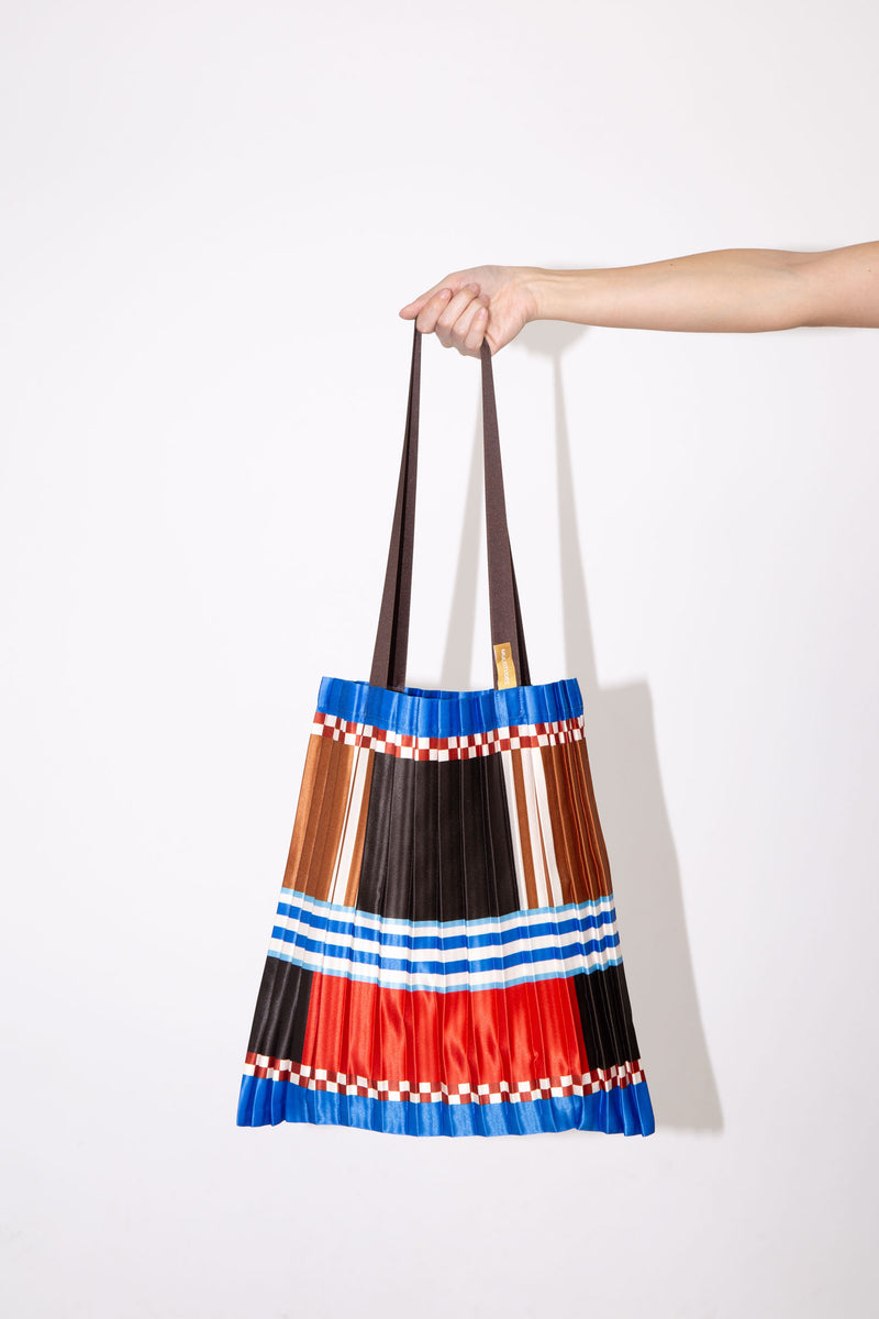 Tote Bag Plissettata Multitudes in Raso Maddalena