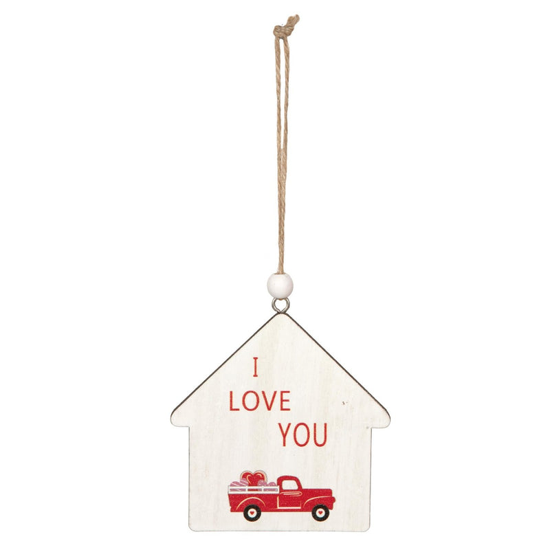 Tag in Legno I Love U 8 x 8 cm - 3 pezzi