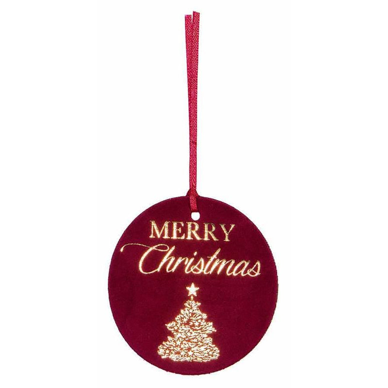 Tag in in Velluto con Albero Bordeaux 7 cm - 6 pezzi