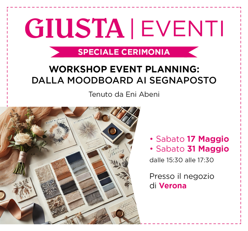 Workshop Event Planning: Dalla Moodboard ai Segnaposto Creativi </i></br><span style="color: 