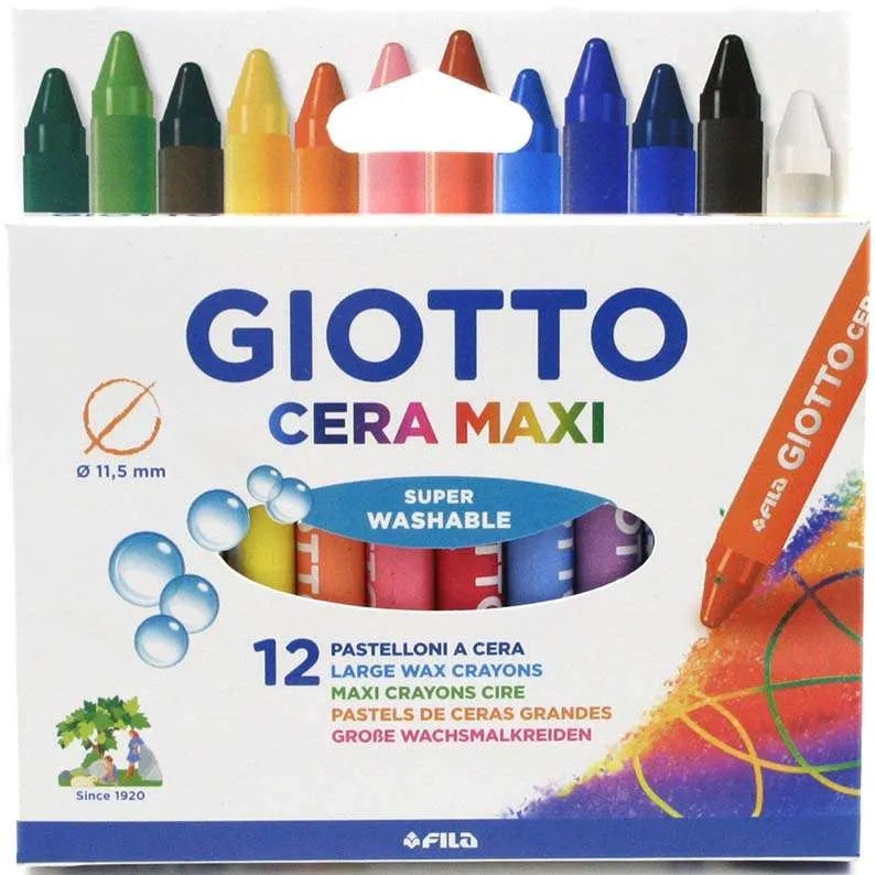 Pastelli a Cera Colorati Giotto Maxi - 12 pezzi