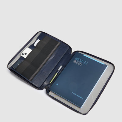 Portablocco Piquadro New Classic in Pelle con Porta iPad® 12,9" Blu