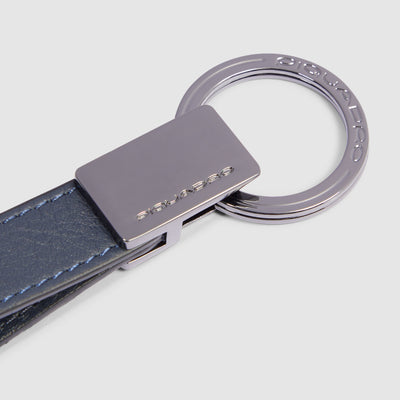 Portachiavi Piquadro Modus in Pelle e Metallo Blu