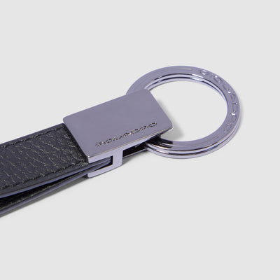 Portachiavi Piquadro Modus in Pelle e Metallo Nero