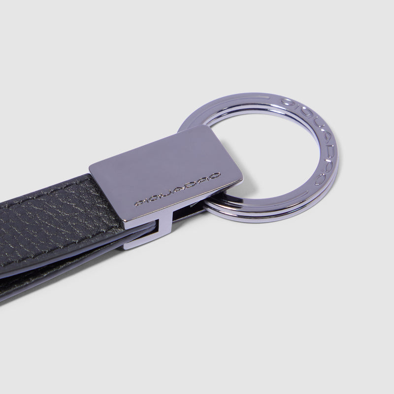 Portachiavi Piquadro Modus in Pelle e Metallo Nero