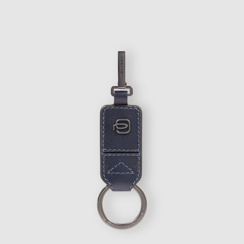 Portachiavi Piquadro New Classic in Pelle Blu