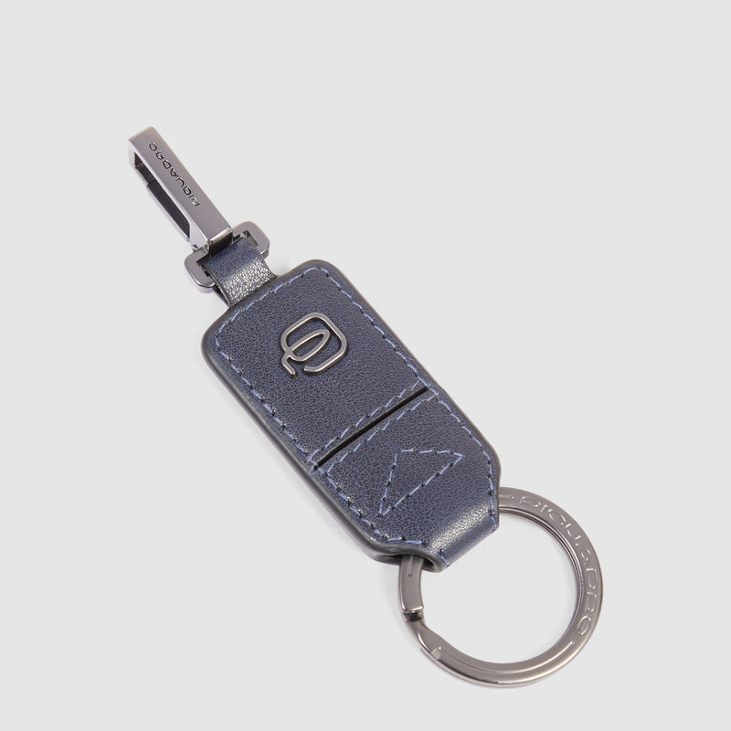 Portachiavi Piquadro New Classic in Pelle Blu