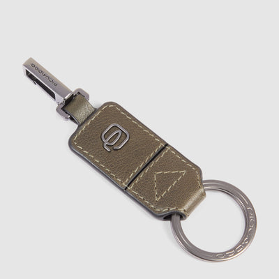 Portachiavi Piquadro New Classic in Pelle Verde