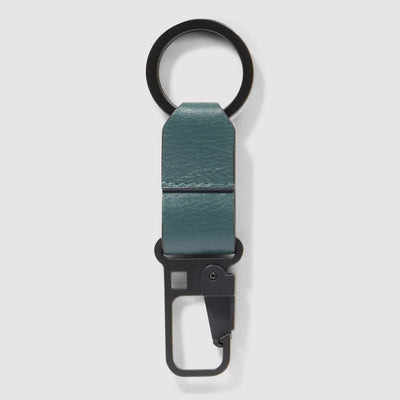 Portachiavi Piquadro Russel in Pelle con Moschettone Verde