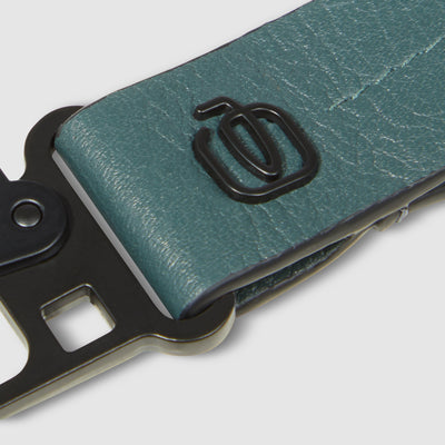 Portachiavi Piquadro Russel in Pelle con Moschettone Verde