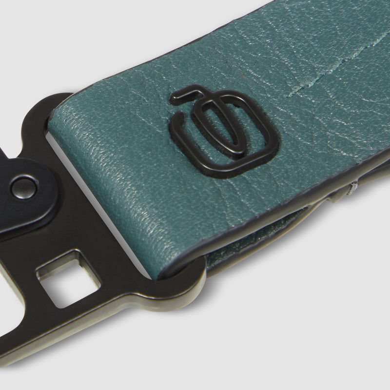 Portachiavi Piquadro Russel in Pelle con Moschettone Verde