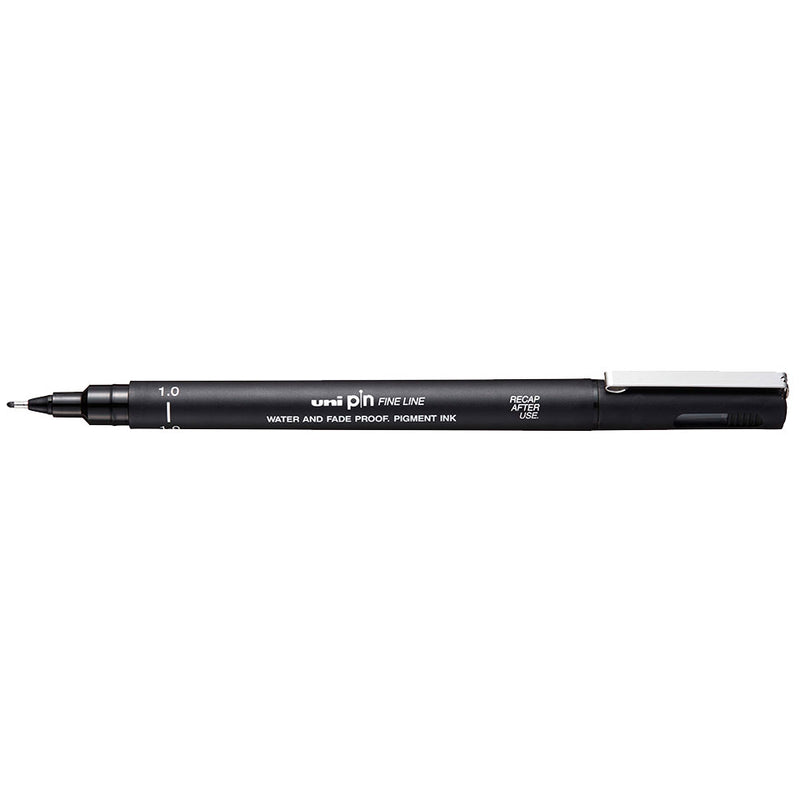 Marcatore a Penna Uni Pin Fineliner con Punta 1 mm Nero