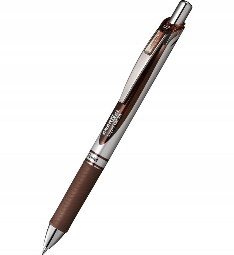 Penna Roller Gel Pentel Energel Click BL77 a Punta 0,7 mm Marrone