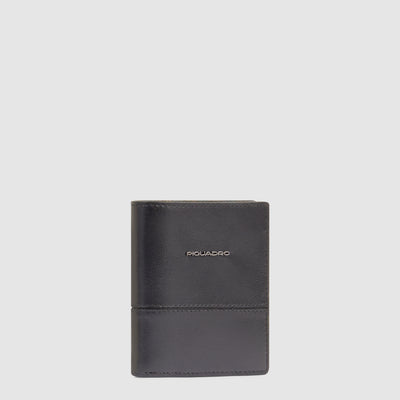 Porta Carte di Credito da Uomo Piquadro New Classic in Pelle con Volantino Porta Documenti Nero