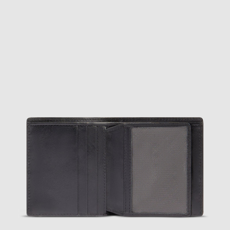 Porta Carte di Credito da Uomo Piquadro New Classic in Pelle con Volantino Porta Documenti Nero