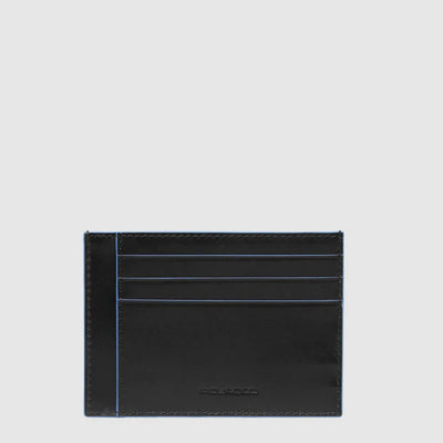 Porta Carte di Credito Sottile da Uomo Piquadro Blue Square in Pelle con RFID Nero