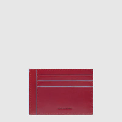 Porta Carte di Credito Sottile da Uomo Piquadro Blue Square in Pelle con RFID Rosso