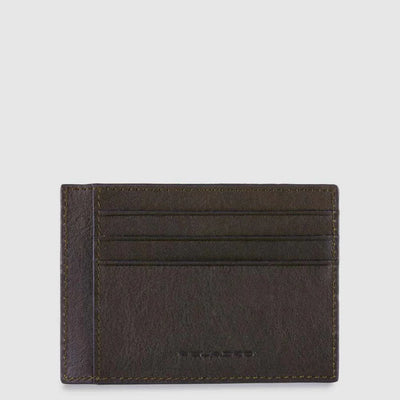 Bustina Porta Carte di Credito Piquadro Black Square in Pelle Testa di Moro