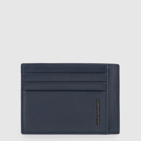 Bustina Porta Carte di Credito Piquadro Modus in Pelle con RFID Blu