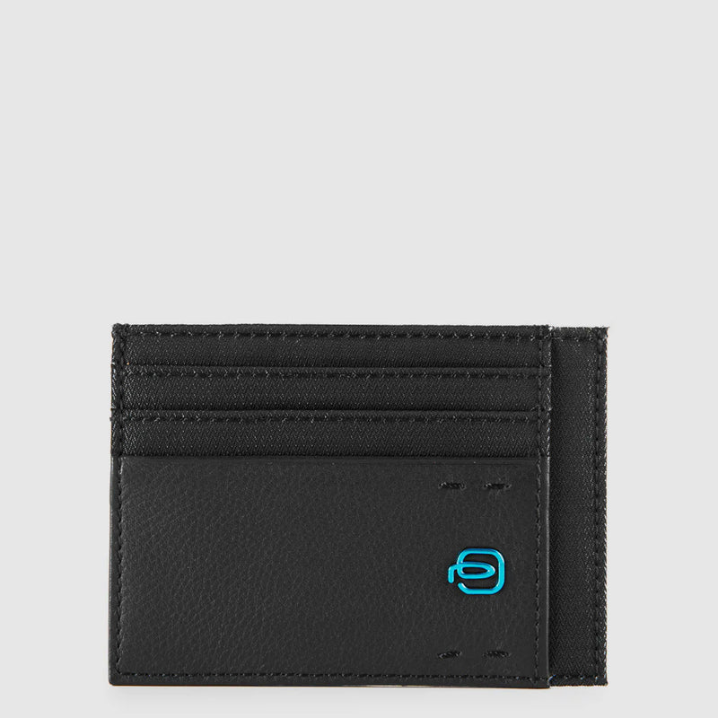 Bustina Porta Carte di Credito Piquadro Pulse P16 in Pelle Chevron e Nero