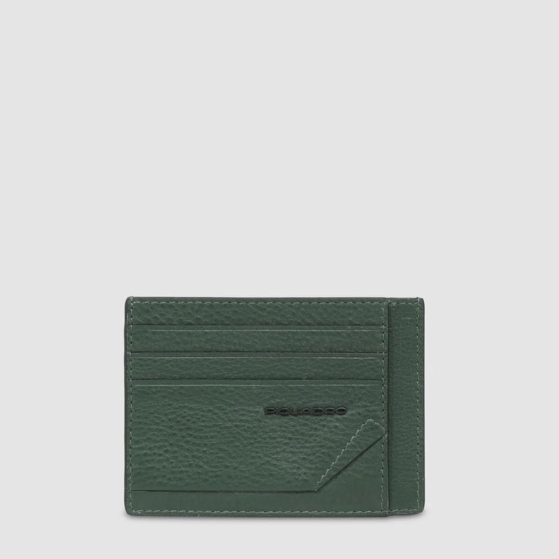 Porta Carte di Credito da Uomo Piquadro Than in Pelle Verde