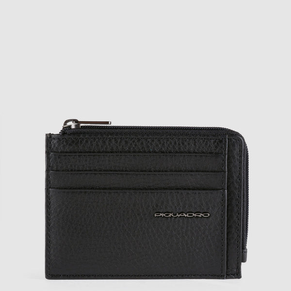 Porta Monete Piquadro Modus Special in Pelle con Porta Documenti e Carte di Credito Nero