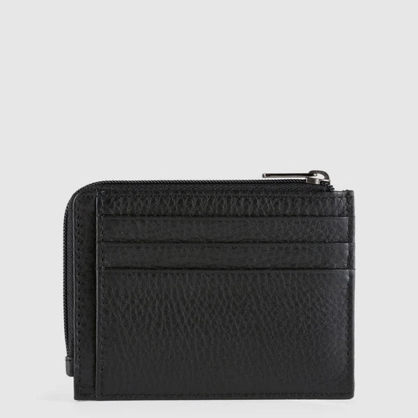 Porta Monete Piquadro Modus Special in Pelle con Porta Documenti e Carte di Credito Nero