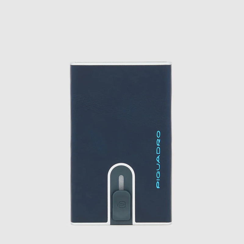 Porta Carte di Credito Piquadro con Sliding System Blue Square Blu Notte