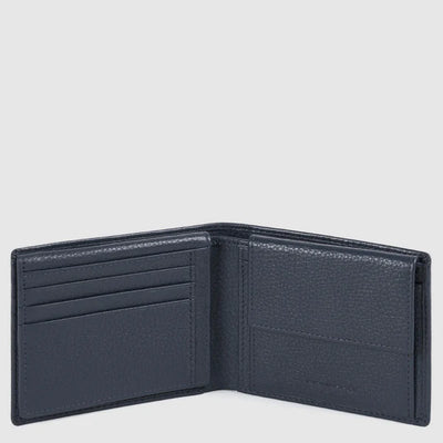 Portafoglio da Uomo Piquadro Modus in Pelle con Porta Documenti e Porta Monete e RFID Blu