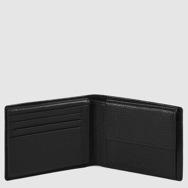 Portafoglio da Uomo Piquadro Modus in Pelle con Porta Documenti e Porta Monete e RFID Nero