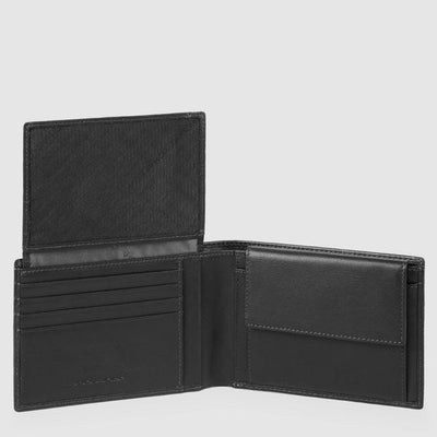 Portafoglio da Uomo Piquadro Urban con Porta Documenti e Porta Monete con RFID Nero