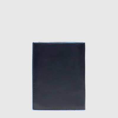 Portafoglio da Uomo Verticale Piquadro Blue Square in Pelle con Protezione RFID Blu