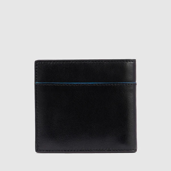 Portafoglio da Uomo Piquadro Blue Square in Pelle con Ferma Banconote e Protezione RFID Nero