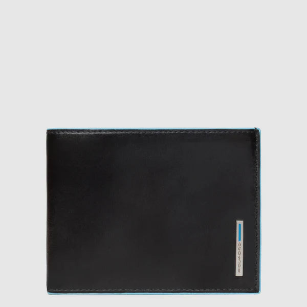 Portafoglio da Uomo Piquadro Black Square in Pelle con Portamonete Nero