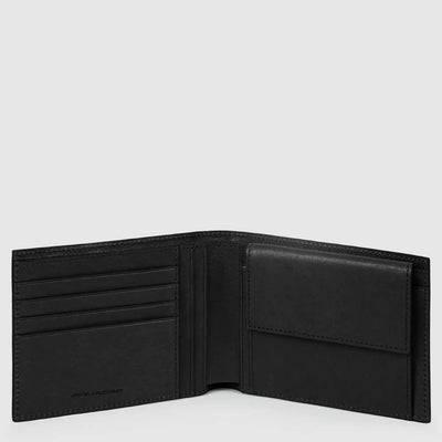 Portafoglio da Uomo Piquadro in Pelle con Portamonete Black Square Nero