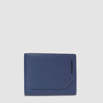 Portafoglio da Uomo Piquadro Than con Porta Monete in Pelle Blu