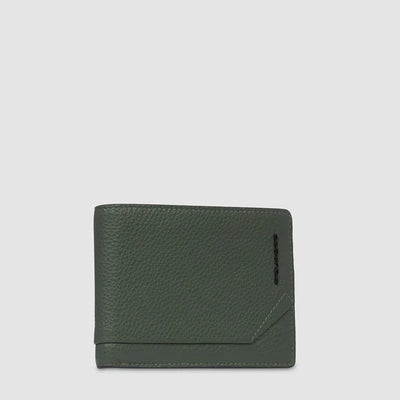 Portafoglio da Uomo Piquadro Than con Porta Monete in Pelle Verde