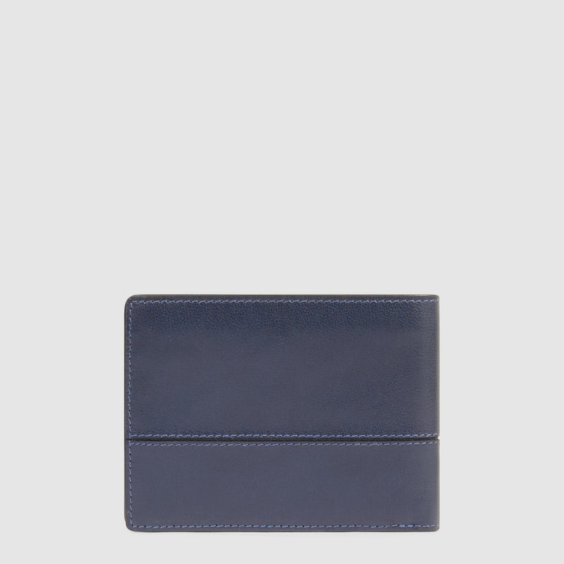 Portafoglio da Uomo Piquadro New Classic in Pelle con Porta Monete e Protezione RFID Blu