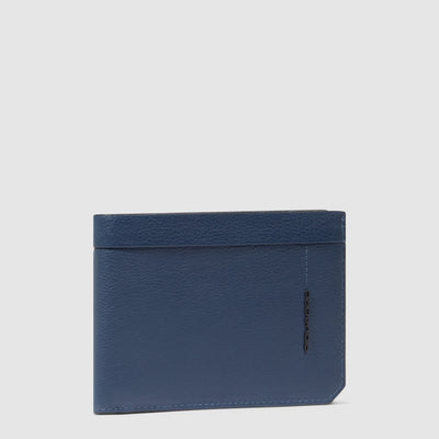 Portafoglio da Uomo Piquadro Russel in Pelle con Porta Monete e RFID Blu