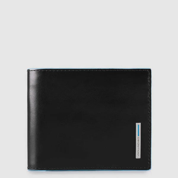 Portafoglio da Uomo Piquadro Blue Square in Pelle con Porta Documenti Estraibile Nero