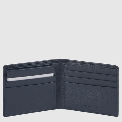 Portafoglio da Uomo Piquadro Modus in Pelle con Porta Carte di Credito e Porta Documenti Rimovibile con RFID Blu