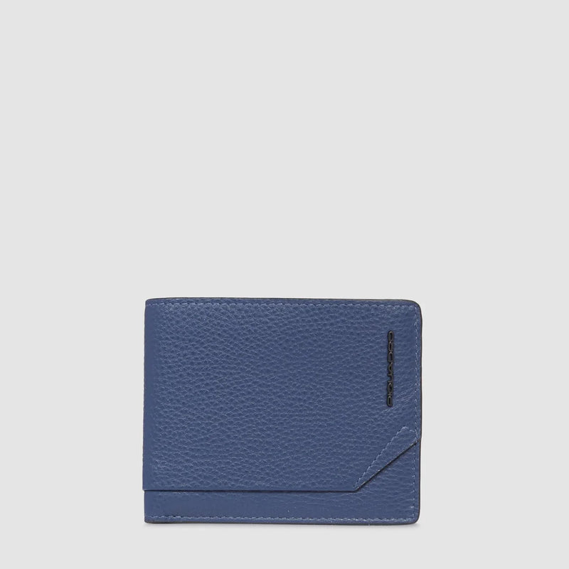 Portafoglio da Uomo Piquadro Than con Volantino Staccabile in Pelle Blu