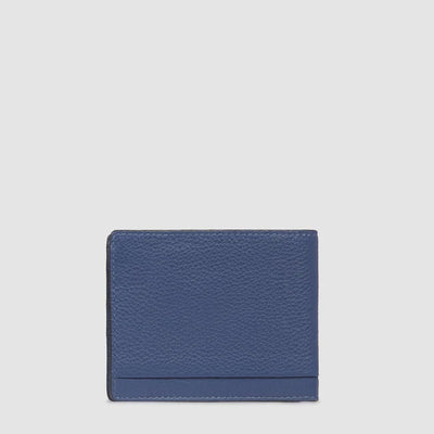 Portafoglio da Uomo Piquadro Than con Volantino Staccabile in Pelle Blu