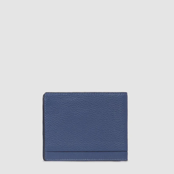 Portafoglio da Uomo Piquadro Than con Volantino Staccabile in Pelle Blu