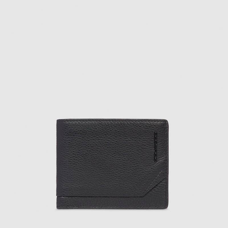 Portafoglio da Uomo Piquadro Than con Volantino Staccabile in Pelle Nero
