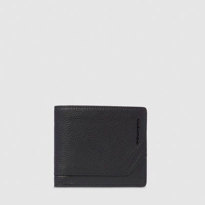 Portafoglio da Uomo Piquadro Than con Volantino Staccabile in Pelle Nero